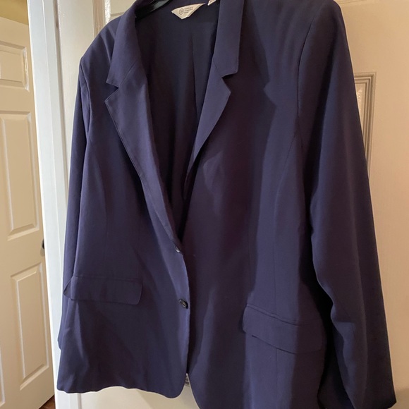 Candace Cameron Bure EUC Boyfriend Blazer 2X Petite in Midnight Blue Fully Lined - Picture 10 of 12